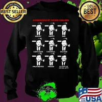 Expressions of tucker carlson angry happy sad confused cheerful excited frustrated proud in front of caving lefty s Sweater