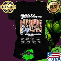 Fast and furious 20th anniversary 2001 2020 thank you for the memories signatures s Ladies tee