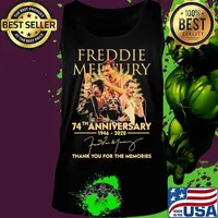 Freddie mercury 74th anniversary 1946 2020 thank you for the memories signature s Tank top