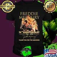Freddie mercury 74th anniversary 1946 2020 thank you for the memories signature shirt