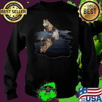 German shepherd dog mask water reflection s Sweater