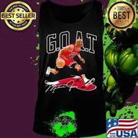 Goat michael jordan chicago bulls basketball signature s Tank top