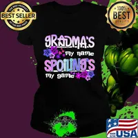 Grandma's my name spoilings my game flowers s Ladies tee