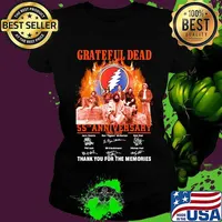 Grateful dead 55th anniversary 1965 2020 thank you for the memories signatures s Ladies tee
