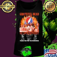 Grateful dead 55th anniversary 1965 2020 thank you for the memories signatures s Tank top