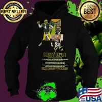 Green bay packers 4 brett favre thank you for the memories signature s Hoodie