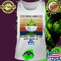 Grinch i wear a mask because i want to live and work at albertsons vintage retro s Tank top