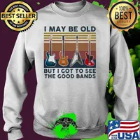Guitars i may be old but i got to see the good bands vintage retro s Sweater