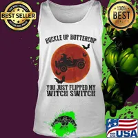 Halloween buckle up buttercup you just flipped my witch switch sunset s Tank top