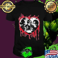 Halloween freddy krueger jason voorhees and michael myers heart shirt