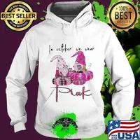 Halloween gnomes in october we wear pink pumpkin cancer awareness s Hoodie