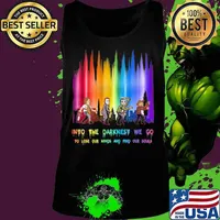 Halloween horror characters into the darkness we go to lose our minds and find our souls s Tank top