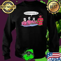 Halloween horror characters on wednesdays we wear pink s Sweater
