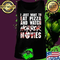 Halloween i just want to eat pizza and watch horror movies s Tank top