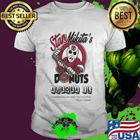 Halloween michael myers stan mikita's donuts aurora il i recommend the sugar pucks they're excellent wayne campbell shirt