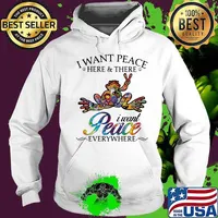 Hippie frog i want peace here and there i want peace everywhere s Hoodie