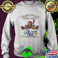 Hippie frog i want peace here and there i want peace everywhere s Sweater