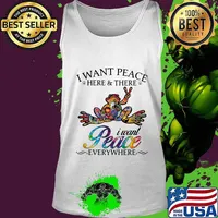 Hippie frog i want peace here and there i want peace everywhere s Tank top