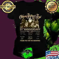 Human brothers band 51th anniversary 1969 2020 thank you for the memories signatures s Ladies tee