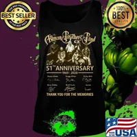 Human brothers band 51th anniversary 1969 2020 thank you for the memories signatures s Tank top