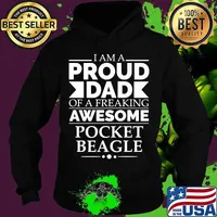 I Am Proud Dad Of A Freaking Awesome Pocket Beagle Shirt Hoodie