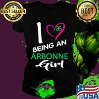 I being a arbonne logo girl heart s Ladies tee
