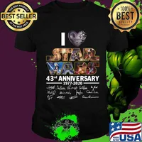 I love star wars 43rd anniversary 1977 2020 signatures shirt