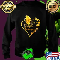 I'm a simple woman love camping sunflower heart s Sweater