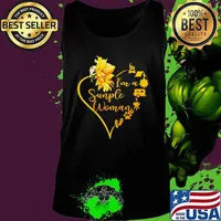 I'm a simple woman love camping sunflower heart s Tank top
