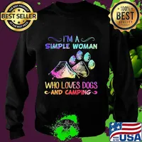 I'm a simple woman who loves paw dogs and camping s Sweater