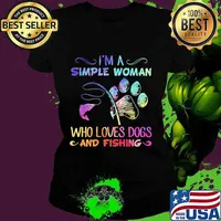 I'm a simple woman who loves paw dogs and fishing s Ladies tee