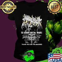 Judas priest 50 heavy metal year 1969 2000 2020 thank you for the memories signatures s Ladies tee
