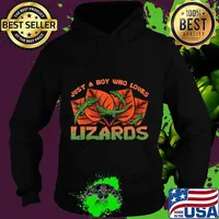 Just A Boy Who Loves Lizards Funny Reptile Herpetology Gift T-Shirt Hoodie
