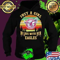 Just a girl in love with her manly warringah sea eagles vintage retro s Hoodie