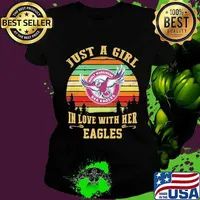 Just a girl in love with her manly warringah sea eagles vintage retro s Ladies tee