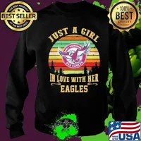 Just a girl in love with her manly warringah sea eagles vintage retro s Sweater