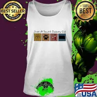 Just a South Dakota girl Flip flop Dog Wine South Dakota Map s Tank top