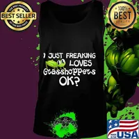 Kawaii Grasshopper Animated Cartoon I Just Freaking Loves T-Shirt Tank top