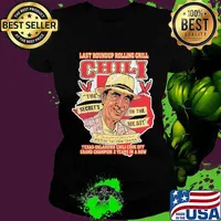 Last roundup rolling grill chili the secrets in the meat texas oklahoma chili cook off grand champion 2 years in a row s Ladies tee