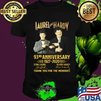Laurel and hardy 93rd anniversary 1927 2020 thank you for the memories signatures shirt