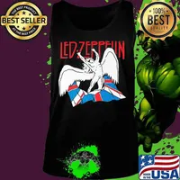 Led zeppelin band men's wings british flag s Tank top