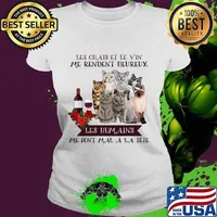 Les chais et le vin me rendent heureux les humains me font mal a la tete flowers s Ladies tee