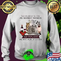 Les chais et le vin me rendent heureux les humains me font mal a la tete flowers s Sweater