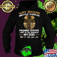Lion king way maker miracle worker promise keeper light in the darkness my god that is who you are s Hoodie