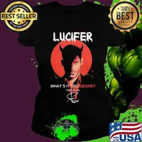 Lucifer what's it you desire tom ellis signature s Ladies tee