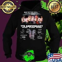 Map of the soul 7th anniversary 2013 2020 18 albums 199 songs signatures s Hoodie