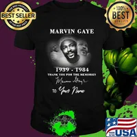 Marvin gaye 1939 1984 thank you for the memories to your name signature shirt