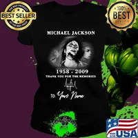 Michael jackson 1958 2009 thank you for the memories to your name signature s Ladies tee