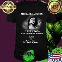 Michael jackson 1958 2009 thank you for the memories to your name signature shirt