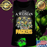 Never underestimate a woman who understands football and loves green bay packers s Tank top